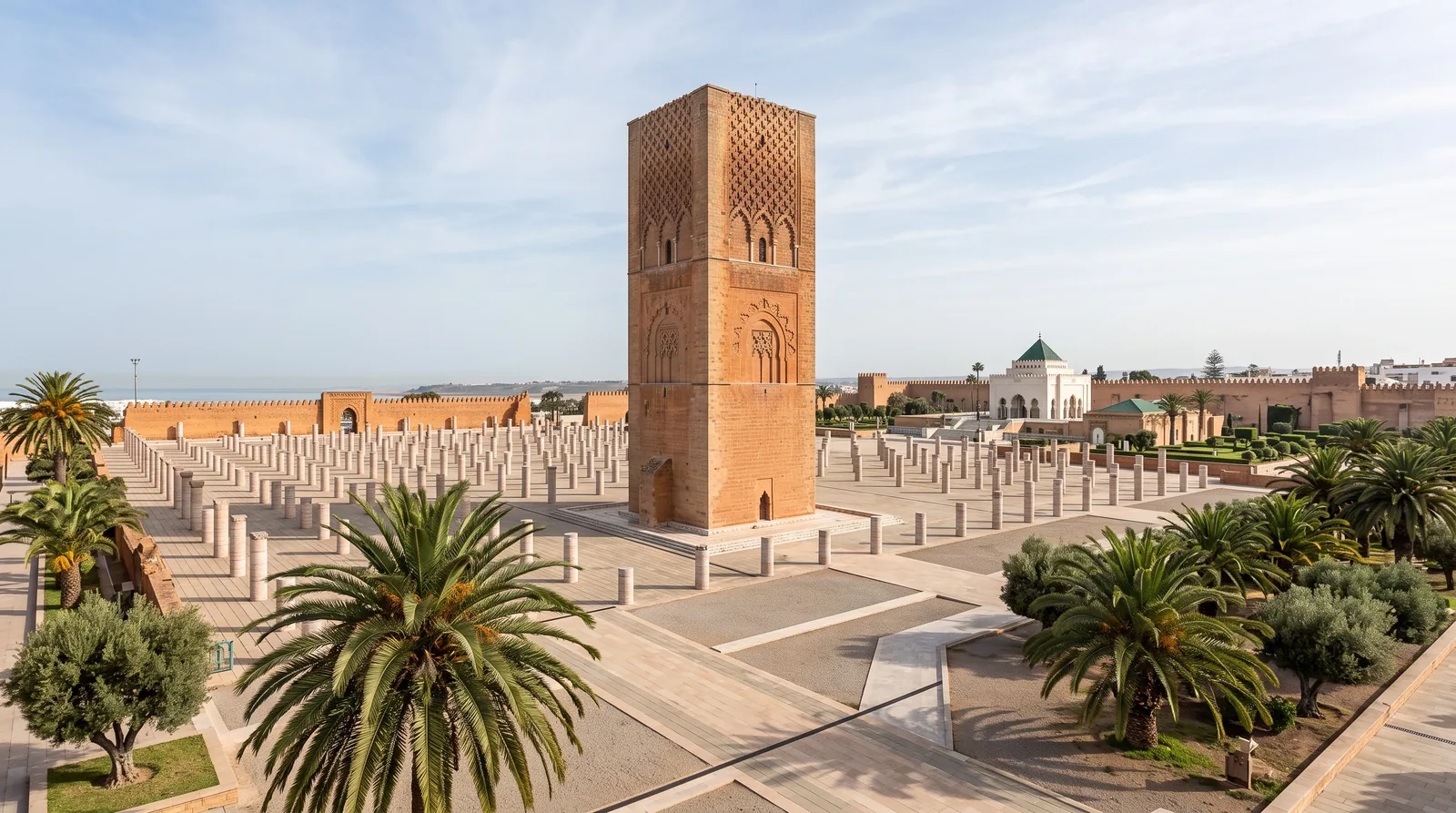 Hassan Tower and historic gardens in Rabat, illustrating the Culture & Heritage sector