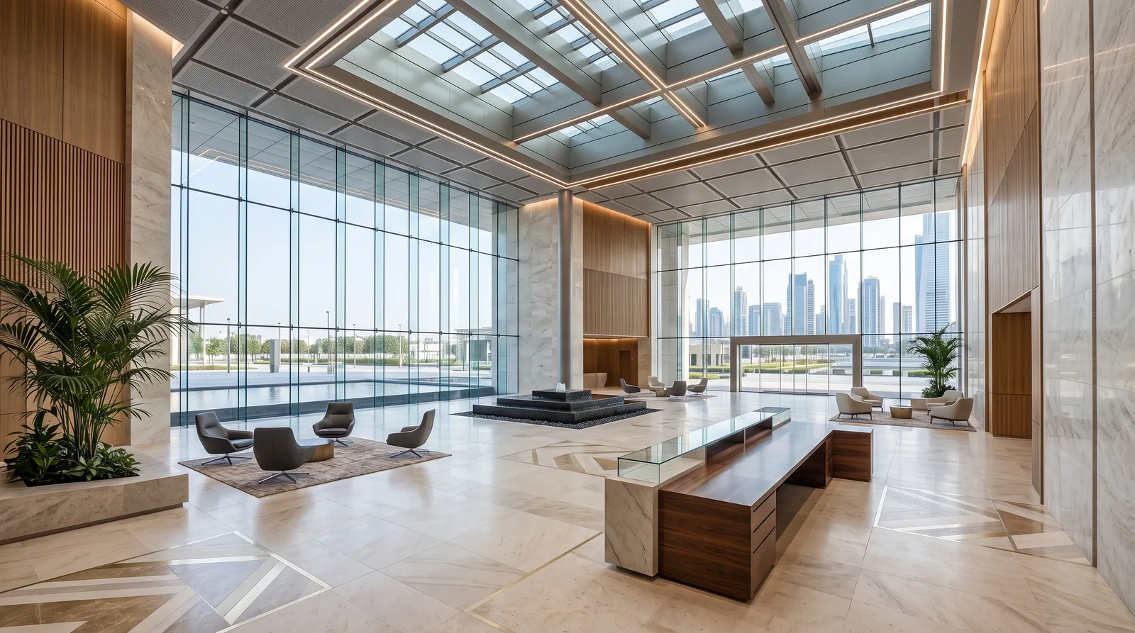 Modern lobby of an institutional building, illustrating the Institutional sector