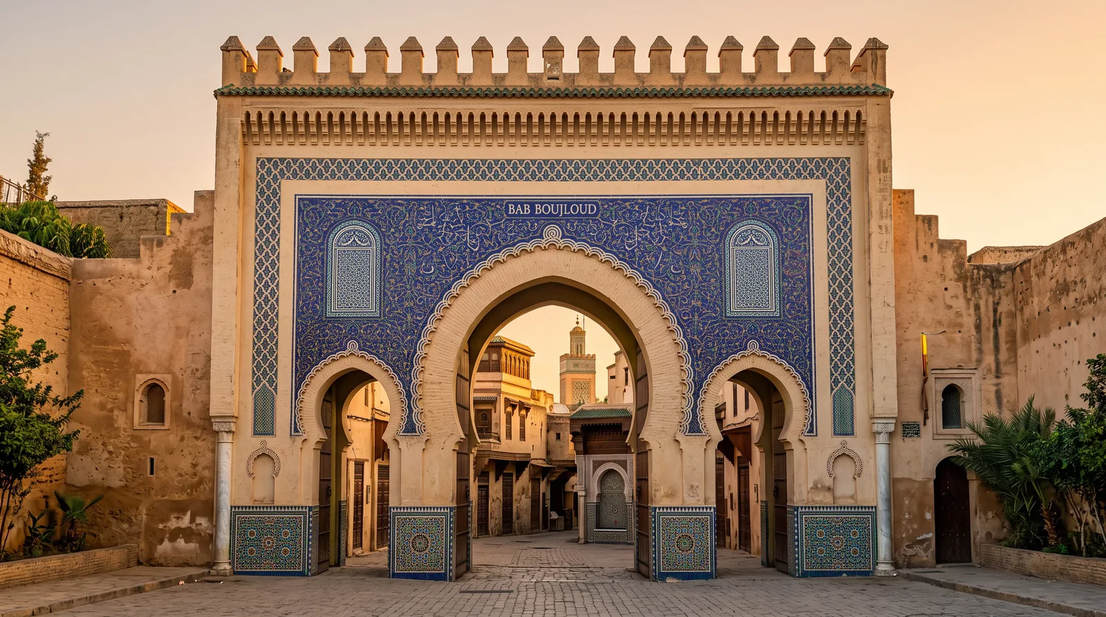 Bab Boujloud, la porte bleue emblématique de la médina de Fès